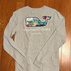 Vineyard Vines Gray Long-Sleeve Alabama Graphic Tee